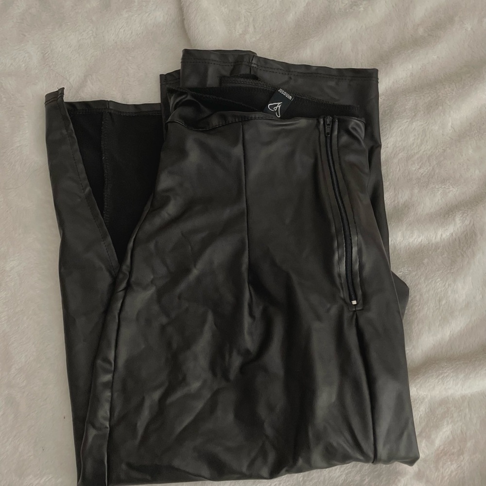 black long leather skirt